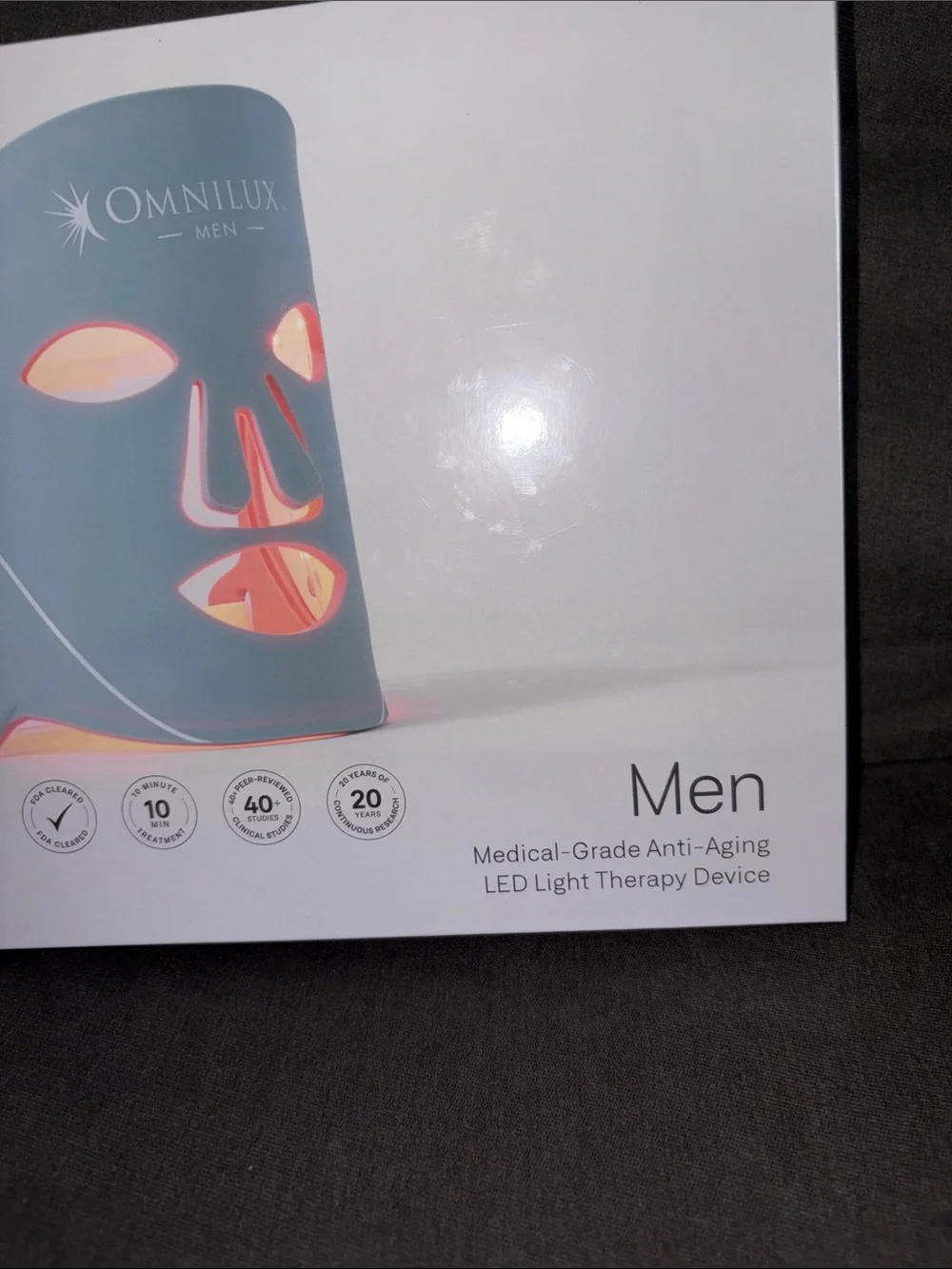 Omnilux Men LED Therapy Mask in Gray for Anti-Aging